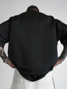 Camisetas con estampado de araña , playera de talla grande para hombre, camisetas de manga corta casuales de verano de moda, ropa deportiva para exteriores, ropa de ocio para hombres grandes y altos - Negro - Ver 3