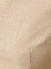 Conjunto de 2 piezas elegante con camiseta de tirantes con detalle retorcido en la espalda y pantalones de pierna ancha de unicolor para mujer - Caqui - Ver 8