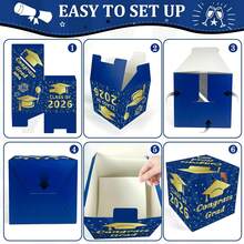Graduation Decorations 2026 - Blue Gold Graduation Card Box Graduation Decorations Class Of 2026 - Graduation Party Decorations Decor Supplies Favors,Graduation Centerpieces 2026 - Maroon - View 5