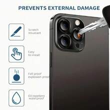 Película protectora decorativa para cámara con patrón CD para Apple Series 16Pro Max 17 16 15 14 13 12 11, de alta calidad, anti-caída, anti-arañazos, protector de anillo de metal para lente de cámara - Plateado - Ver 3