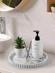 Nampan Silikon Bulat untuk Kamar Mandi, Organizer Dekoratif untuk Sabun, Parfum, Lilin, Meja Dapur, Dekorasi Meja Kopi - MultiWarna - View 4