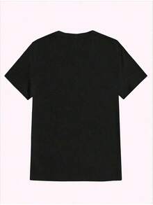 1 camiseta Love Jones, estampado casual, cómoda y versátil, con diseño de letras, 100% algodón, 210g, los diseños están impresos. Unisexo. - Negro 5 - Ver 8