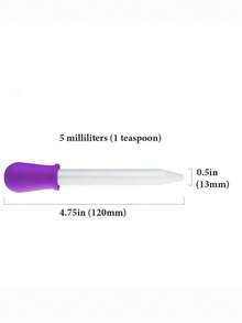 7 Stück Silikon-Tropfer, Silikon-Pipetten und Kunststoff-Pipetten, Medikamentenspender mit Skala zum Füttern, Malen, Färben, 5ML Silikon-Pipette Medikamentenspender mit Skala Anti-Erstickung zum Füttern von Haustieren, Tropfer-Spender für Süßigkeiten, Öl, Küche, Gummibonbon-Produktion - Verschiedenfarbig - Übersicht 4