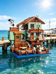 Set Balok Bangunan Pemandangan Jalan Pelabuhan/Dermaga/Hotel Dewasa 18+, Mainan Arsitektur Modular Mewah, Permainan yang Memuaskan untuk Meredakan Stres dan Kecemasan, Model Modular Mini Mikro, Hadiah Ulang Tahun Sempurna untuknya, Aktivitas Pasangan Kreatif dan Permainan Puzzle, Dekorasi Kamar Tidur Unik dan Model Dekoratif - Berbagai warna - View 15