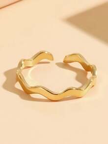 1pc Minimalist Ring, Suitable For Daily Decoration, Party Jewelry Or Birthday Gift For Teenagers - Gold - View 7