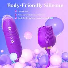 R RUIJU Valentine'S Day Gift: Dual-Purpose Rose Sex Product Simulation Sucking Massage Plus Vibration Stick In One: Multi-Frequency Sucking + Vibration Massage Device Gift With 8 Types Of Sucking + Vibration Modes For Women - Hoa hồng 2 - Xem 12