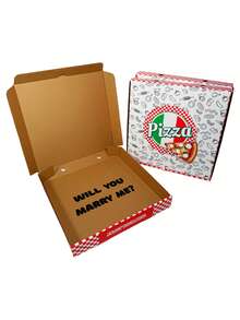 Reveal Rooster Wedding Pizza Box Collection  12" Pizza Box – Will You Marry Me / We're Getting Married -1 Pc - WILL YOU MARRY ME?- 1 Pack - 查看 3