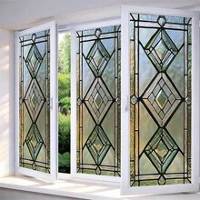 1/4pcs Vintage Geometric Floral Colorful Glass Window Privacy Film Stickers, Suitable For Living Room, Bedroom, Bathroom, Home, Wedding Decoration - Multicolor - View 3