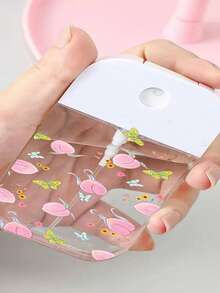 1pc New Cute Peach & Butterfly Design Travel Nano Mist Refillable Bottle, Lightweight Space-Saving, Portable Hydrating Perfume Bottle, Minimalist Elegant Unique Gift For Girlfriend, Bestie, Summer, Couples - Clear - View 2