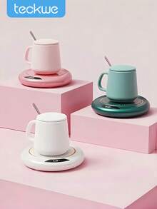 Teckwe USB 智能杯墊 3 段恆溫，可調式電加熱墊，適用於蠟燭、茶、牛奶、飲品，適合桌上、餐廳、酒吧、喬遷禮 - 彩色 - 查看 1