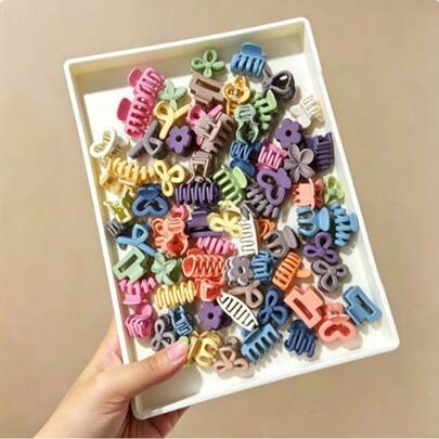 15/20/30个装 多功能时尚随机混色迷你发夹，简约刘海爪夹，复古女士发饰