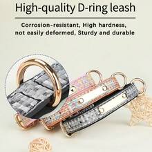 Vòng cổ cho chó họa tiết kẻ caro thời trang, có thể điều chỉnh kích thước với khóa hợp kim vàng và khe cài bảng tên, lót neoprene mềm mại, phù hợp cho chó nhỏ đến trung bình. - Nhiều màu - Xem 8