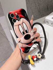 Disney Mickey Mouse Clubhouse Phone Case : 3D Fluffy Pattern Border Protector Phone Soft Phone Case With A Free Cute Mickey Bracelet Chain Lanyard, Mickey, Minnie, Goofy, Donald Duck, Daisy Duck, Pluto, For Apple 17 Promax 17 Pro 16 15 14 13 12 11 Pro Max XS Max X XR Soft Cover Summer Phone Case - trắng - Xem 4