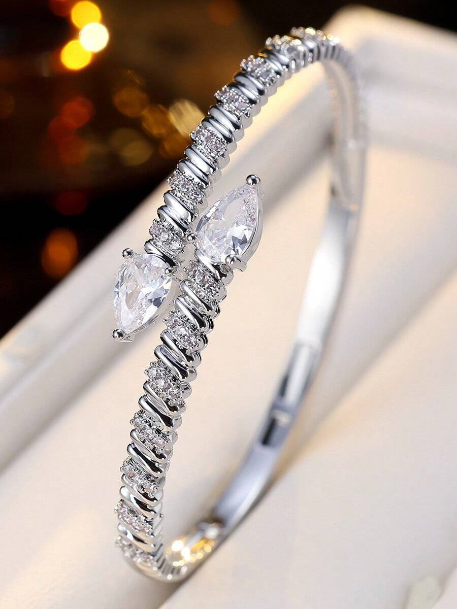 1pc Luxury Fashion Versatile Open Bangle Bracelet, Suitable For Daily Wear - S62584 - View 1
