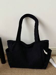 Bolso de mano de gran capacidad para mujer, nueva bolsa de hombro versátil y de moda para ir al trabajo - Negro - Ver 8