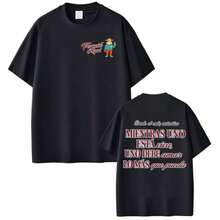 Camiseta del rapero Bads Bunnys Debi Tirar Mas Fotos DTMF Camisetas Casual Algodón Ropa para hombre y mujer Moda Hip Hop Camiseta Oversized - Negro - Ver 1