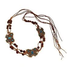 Bohemian Style Tassel Belt,  Retro High-End Fashion Accessory, Niche Temperament Woven Waist Chain - .18#花朵編織腰帶-K0261 - 查看 5
