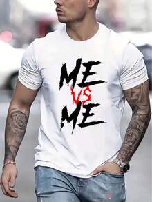 Camiseta de Hombre Cómoda Cuello Redondo Casual Algodón Mangas Cortas Suave Transpirable Top Ropa de Hombre Camiseta Verano Primavera Ropa de Calle Tela de Algodón Impresión de Letras a la Moda - Blanco - Ver 2