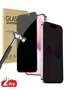 2pcs Full Screen Anti-Peeping Anti-Explosion Tempered Glass Screen Protector, Compatible With IPhone 17/16/15 Pro Max/14 Plus, Also Compatible With IPhone 16/15/14/13/11 Pro/X/XS Max/17e, Privacy Screen Protector, Suitable As Birthday Gift For Family And Friends, Essential Phone Accessory - Black - View 19
