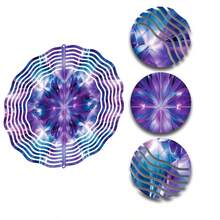1 Set 3D Mandala Flower Hanging Spinner, Metal Garden Wind Chime With 360° Rotating Hook, For Garden & Yard Decor (Pendant Not Included), Random Style - A - View 9