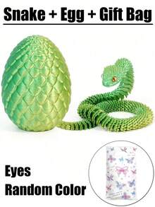 1/2/3/4/5件 3D列印蛇與驚喜蛋、壁虎,居家辦公室裝飾桌面擺件,適合房間裝飾雕像、桌面裝飾、紓壓指尖玩具、派對小禮、聖誕襪填充物、聖誕禮物、萬聖節禮物 - 彩色 - 查看 23