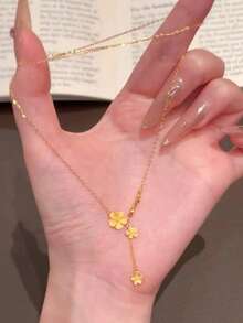 1件流苏桃花项链，精致复古风，优雅花朵颈链，适合女性佩戴，优雅独特，适合日常佩戴，也适合万圣节、圣诞节、情人节、约会、婚礼、音乐节、派对等场合，是完美的礼物之选。 - 流蘇桃花項鍊 - 查看 6