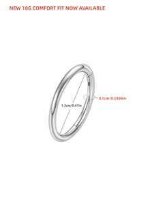 1 chiếc khuyên mũi bằng thép không gỉ 316L không gây dị ứng, có khớp nối, unisex, phù hợp cho mũi, sụn tai, vành tai, khuyên mũi xoắn ốc màu bạc/vàng/đen, trang sức xỏ khuyên chính hãng (16G/18G) - Nhiều màu - Xem 52