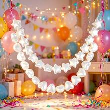 12 piezas Guirnalda de perlas falsas blancas grandes con forma de corazón, adecuada para escaleras del hogar, bodas, árboles de Navidad, decoraciones de fiesta, decoración de colgantes de perlas grandes, decoración de fondo, accesorios fotográficos, bodas y fiestas - Donación de amor - Ver 5