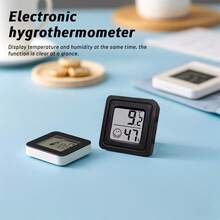 3 piezas Mini Termómetro y Higrómetro - Monitor de temperatura y humedad de alta definición, pantalla LCD grande, diseño compacto de bajo consumo, adecuado para el hogar, la oficina y el monitoreo de entornos interiores, alimentado por batería, sin instalación requerida, también adecuado como regalo para amigos y familiares - Negro - Ver 9