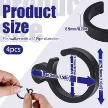 4Pc Rolla Cable Clip Rolla Walker Replacement Par Rolla Brake Cable Clip Rolla Par Acceorie Black - Black - View 2