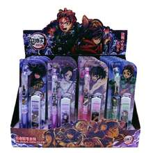 1盒，2026新款带驱魔刀片的凝胶笔，高品质动画按压笔，黑色签名毛笔，办公书写笔 - 彩色 - 查看 6