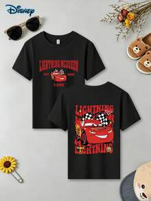 Retro 90s Disney Cars Lightning McQueen T-Shirt, Disney Matching Family Shirt, Classic Animated Movie Design, Boys And Girls T-Shirt, Graphic Tees Kids, Birthday Tee, Disney Family Trip Vacation Gift Shirts,Boys Summer Outfits - màu đen - Xem 4