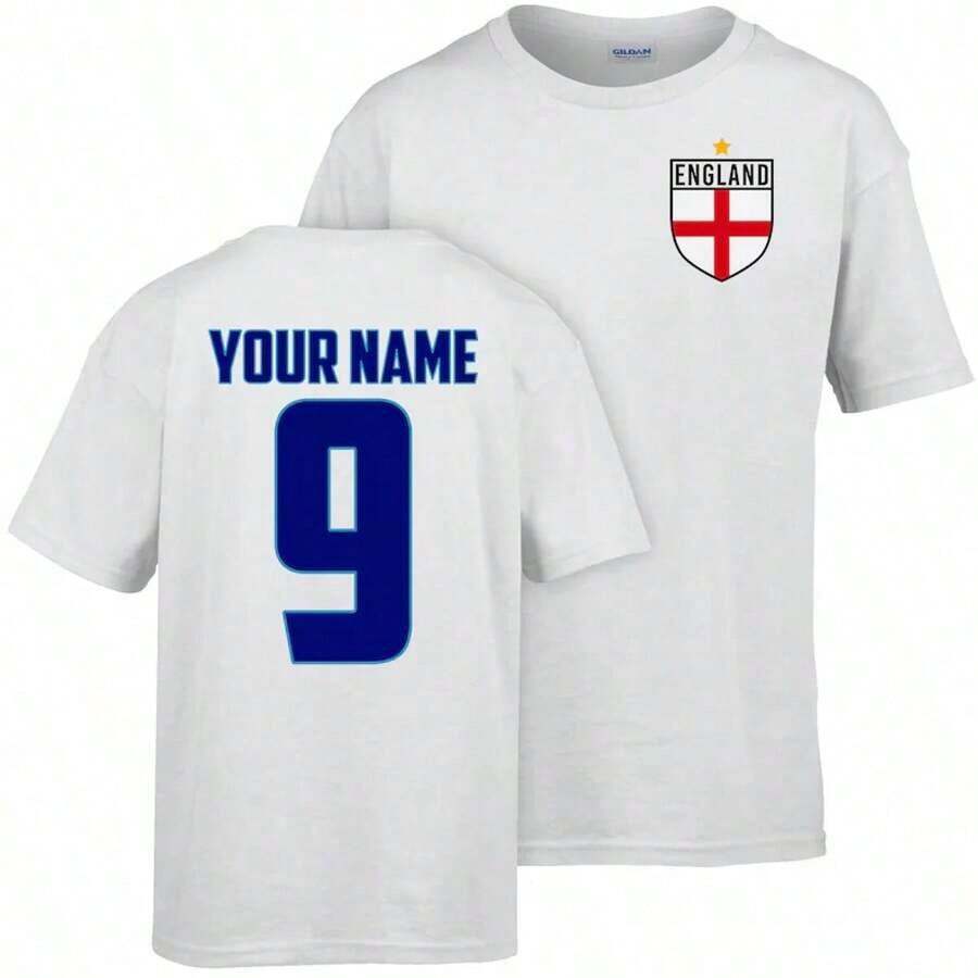 England Name And Number 2026 T Shirt Kids - 黑色 - 查看 1