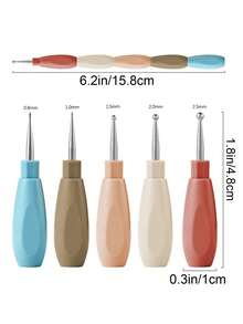5pcs Interchangeable Stainless Steel Nail Art Dotting Pen Set, Suitable For Manicure Art, Rhinestone Setting, Outlining, Painting, Sculpting, Applicable For Nail Salons And Home Nail Art Embossing - Multicolor - View 10
