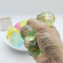 1个菠萝麦芽糖挤压玩具，创意逼真水果麦芽糖减压球 - 彩色 - 查看 10