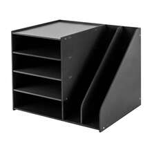 WUPYI File Holder Organizer, Mail Sorter, PVC File Holder Organizer  Made Of High-Quality PVC Boards Black - Black - View 4