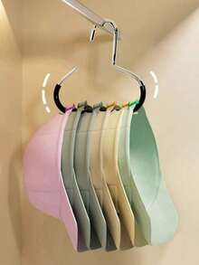 Multipurpose Non-Slip Hanger Rack, Creative Round Stainless Steel Clothes Hanger For Storing Hats, Straps, Scarves And Lingerie - Multicolor - View 1