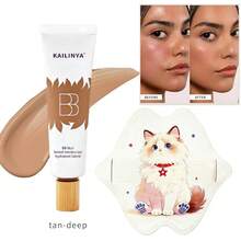 Set de base de crema BB con borla de polvo, corrector, de larga duración, acabado suave, cobertura completa, minimizador de poros, de fácil aplicación - Multicolor - Ver 8