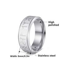 1PC Fashionable Nordic Odin Rune Stainless Steel Men's Ring, Men's Jewelry Accessory, Suitable For Weddings And Valentine's Day Birthday Gifts - Multicolor - View 7