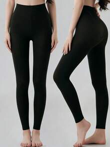 Quần legging nữ cạp cao không đường may, mềm mại như bơ, co giãn, ôm dáng, size 9, thích hợp cho yoga và mặc hàng ngày (dưới 70kg) (chất liệu hơi trong suốt) - Nhiều màu - Xem 20