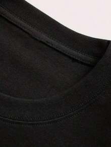 Women's Short-Sleeved T-Shirt, Round Neck, Loose Fit For Summer - 黑色 - 查看 6
