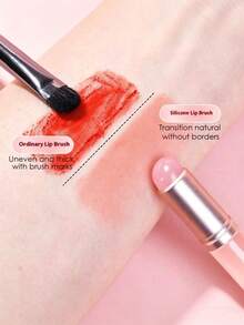 2 peças/1 peça Pincel Portátil de Maquiagem para Lábios, Para Estilização de Maquiagem de Lábios, Pincel de Lábios de Silicone Macio, Ferramenta de Maquiagem Diária para Mulheres, Moda Y2K, Adequado para Aniversário, Dia dos Namorados, Essencial para Festa, Melhor Cor - Multicolorido - Visão 4