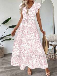 Vestido casual de verano con mangas cortas y rayas para mujer - Multicolor 2 - Ver 6