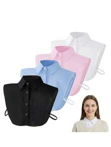 2 chiếc/1 chiếc Áo sơ mi cổ Dickey có thể tháo rời dành cho nữ - trắng - Xem 6