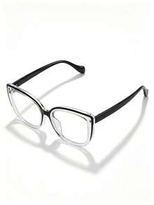 Gafas para mujer sin maquillaje, elevan la sofisticación, esenciales para el transporte - Negro transparente - Ver 4