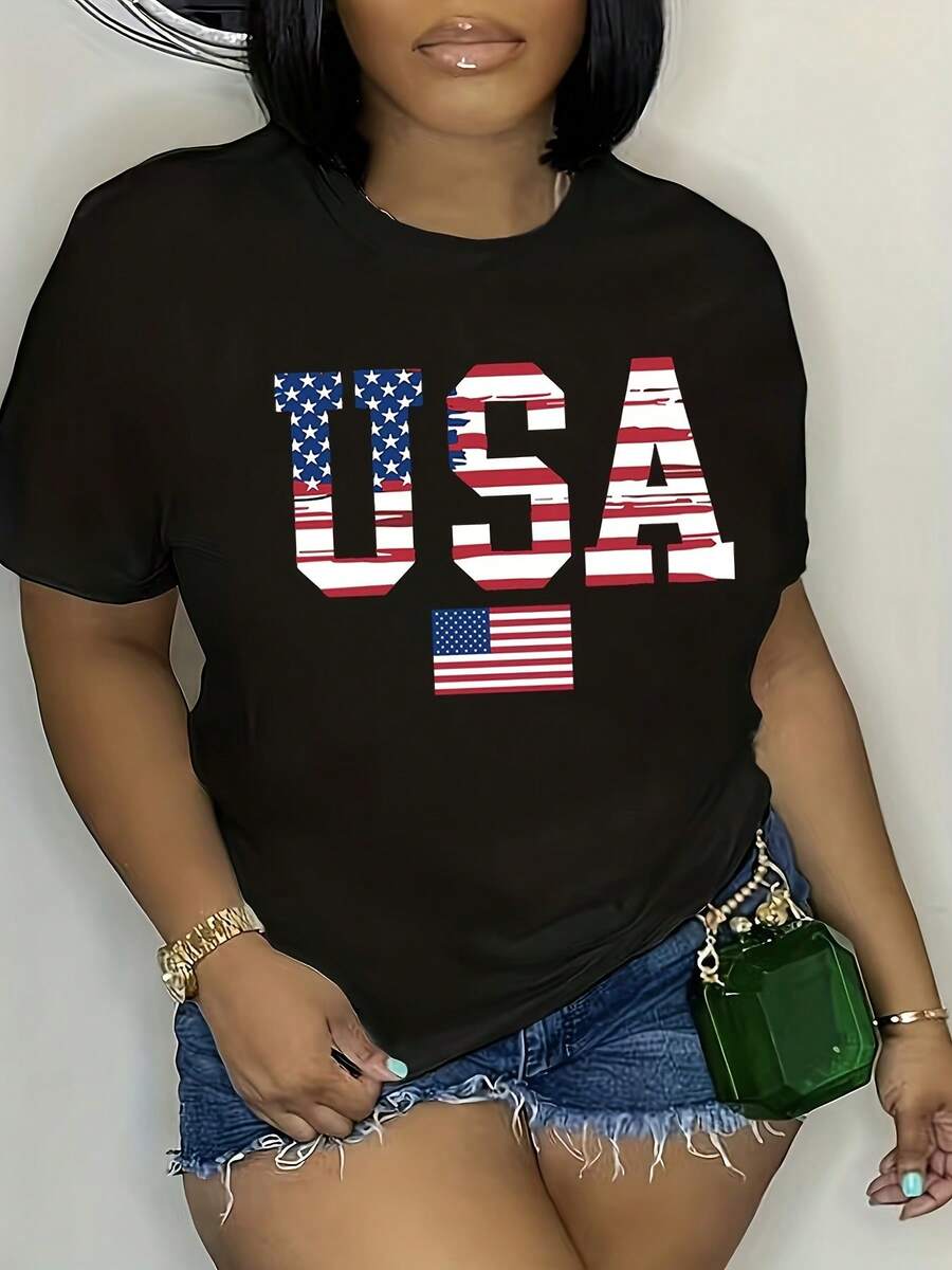 Camiseta de mujer para primavera y verano - Negro - Ver 1