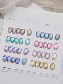 12ml 2026 春夏新款禮盒組,熱銷彩虹透明冰島極光紫金玻璃珠水晶貓眼凝膠指甲油。適用於四季、美甲與美容使用。包含底層塗料與頂層塗料,需使用 UV 燈固化。植物基凝膠指甲油組,適合初學者、居家、辦公室、通勤與約會。沙龍級效果,持久度可達 28 天。 - 彩色 - 查看 4