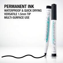 1/3/8pcs Black Marker Pens, 1.5mm Fine Tip, Waterproof Quick-Drying Ink, Suitable For Writing On Wood, Plastic, Metal, Glass And Other Surfaces, Office & School Supplies - K-Black - View 3