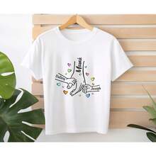 Playera Regalo Para Mamá - Manitas Personalizadas Con Nombre - Blanco - Ver 1