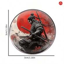 1枚优雅时尚武士胸针，创意翻领花饰及独特服饰徽章，适用于背包、服装、衣领及帽子，多功能时尚配饰，为每个时刻增添仪式感与光彩，2D平面设计 - A - 查看 3
